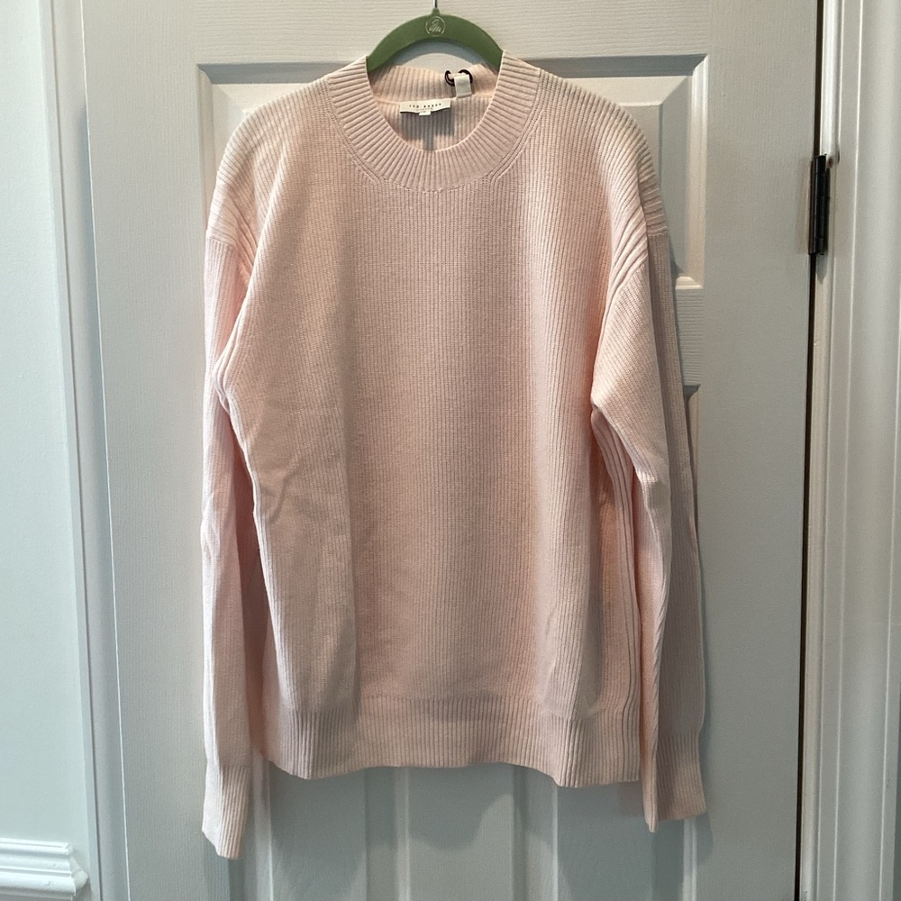 NWT Ted Baker Blush Pink Cashmere Blend Crewneck Sweater | Size 4 (US L)